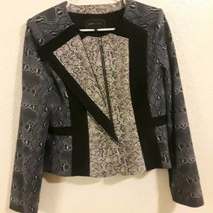 BCBGMAXAZRIA Women's Blue Jacket Edward SnakePrint